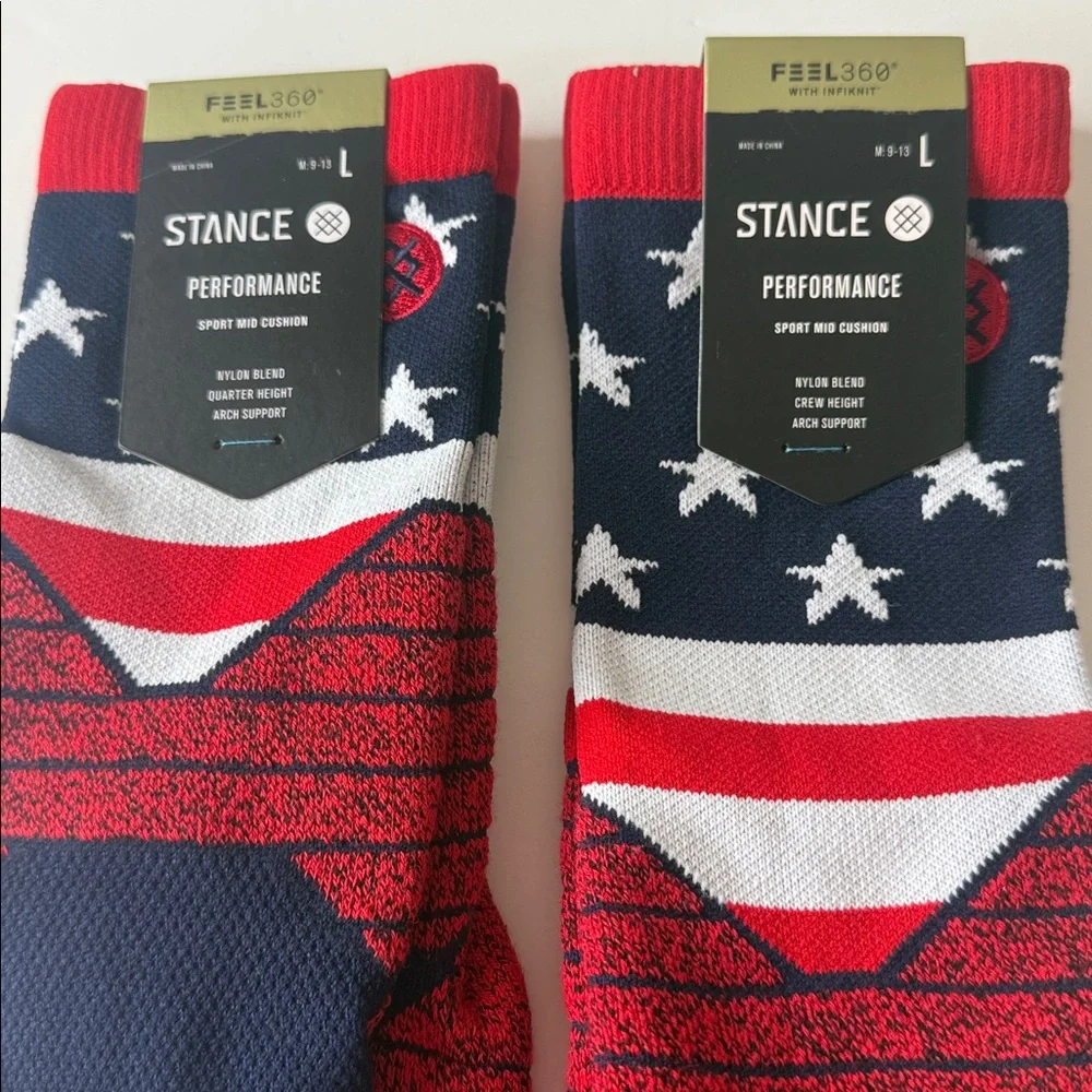 Stance Assortment of Performance American / Patriotic Socks (2 Pairs) Size Large